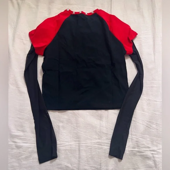 Dolls Kill x Skelanimals Red and Black Long Sleeve Graphic Top - Picture 4 of 4